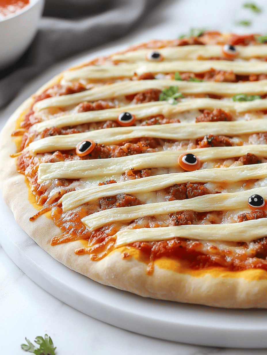 Spooky Slice: The Halloween Mummy Pizza
