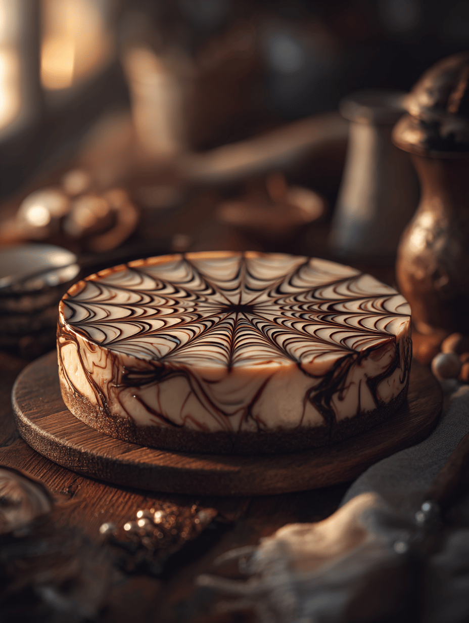 Spiderweb Cheesecake: An Unusual Dessert with a Delicate Twist