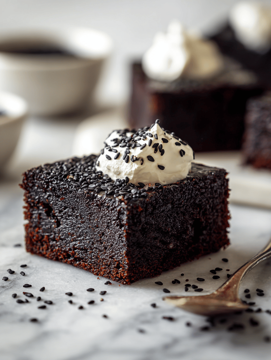 Spooky-Sweet Halloween Brownies with a Twist of Black Sesame and Charcoal